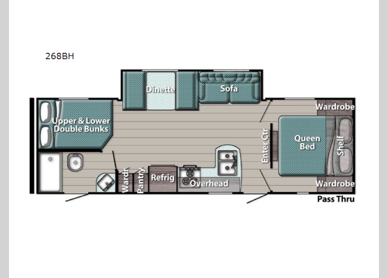Floorplan - 2022 Kingsport Ultra Lite 268BH Travel Trailer