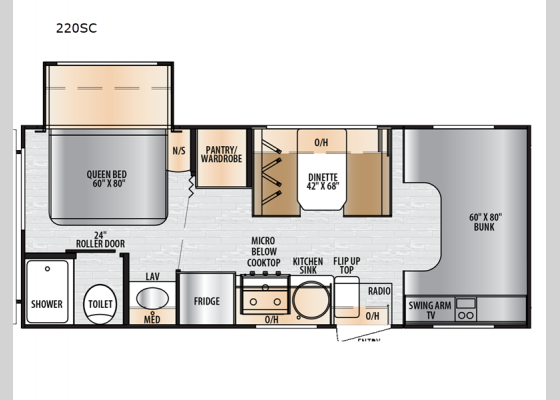 Floorplan - 2025 Entrada 220SC Motor Home Class C