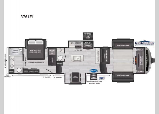 Floorplan - 2025 Montana 3761FL Fifth Wheel