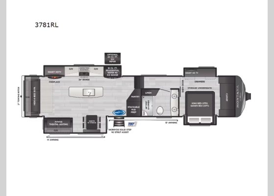 Floorplan - 2025 Montana 3781RL Fifth Wheel