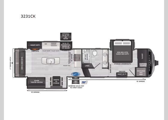 Floorplan - 2025 Montana 3231CK Fifth Wheel