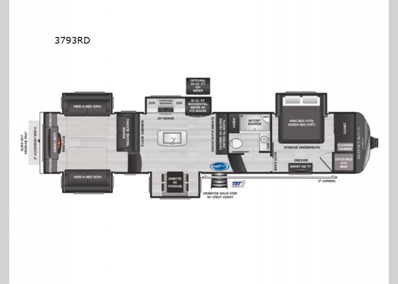 Floorplan - 2025 Montana 3793RD Fifth Wheel