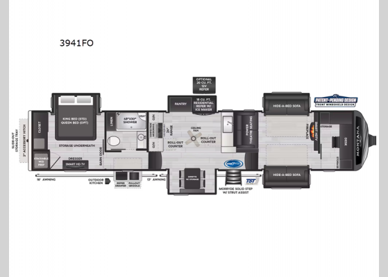 Floorplan - 2025 Montana 3941FO Fifth Wheel