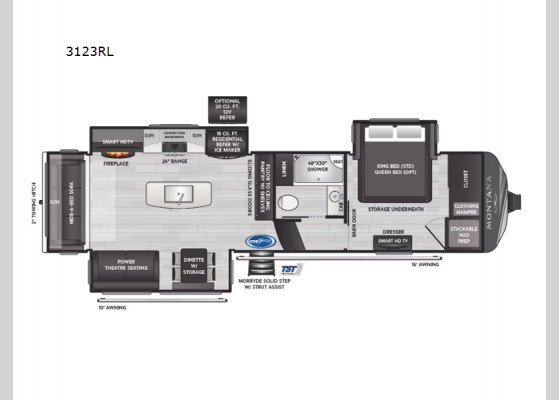 Floorplan - 2025 Montana 3123RL Fifth Wheel