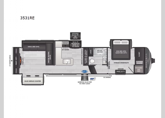 Floorplan - 2025 Montana 3531RE Fifth Wheel