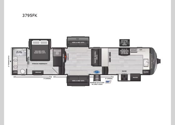 Floorplan - 2025 Montana 3795FK Fifth Wheel