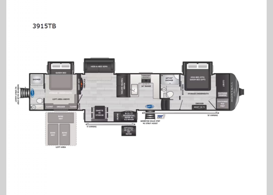 Floorplan - 2025 Montana 3915TB Fifth Wheel