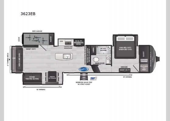 Floorplan - 2025 Montana 3623EB Fifth Wheel