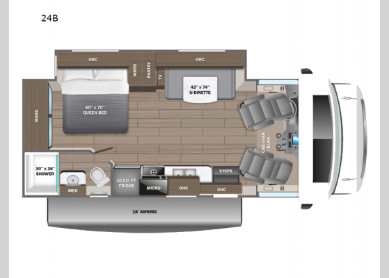 Floorplan - 2025 Redhawk 24B Motor Home Class C