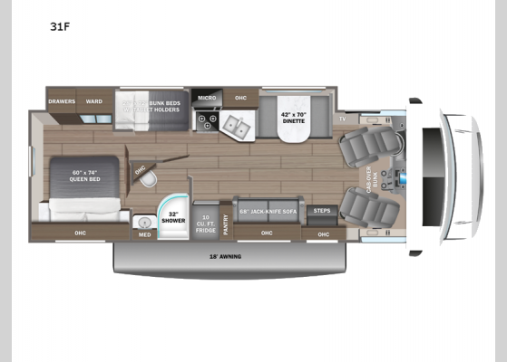 Floorplan - 2025 Redhawk 31F Motor Home Class C