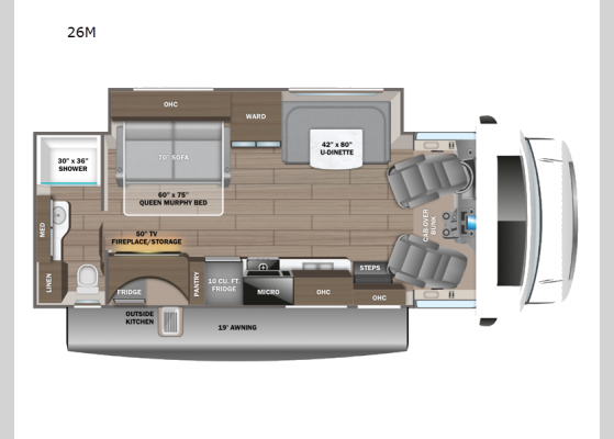 Floorplan - 2025 Redhawk 26M Motor Home Class C