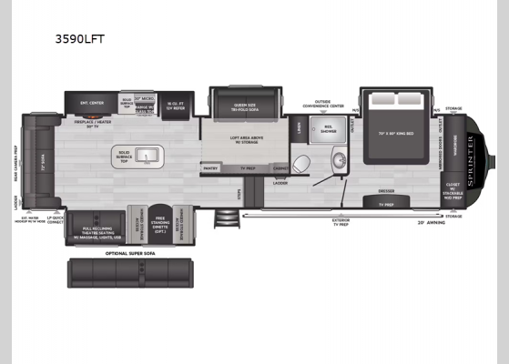 Floorplan - 2024 Sprinter Limited 3590LFT Fifth Wheel