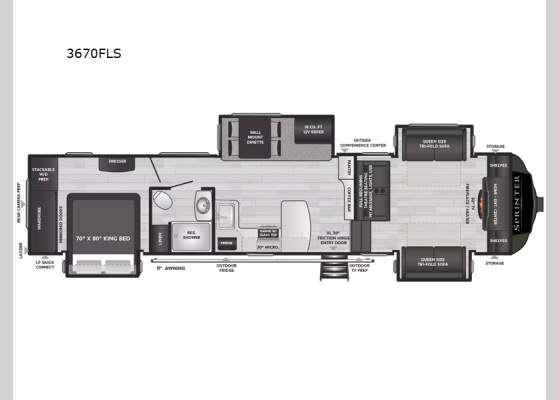 Floorplan - 2024 Sprinter Limited 3670FLS Fifth Wheel