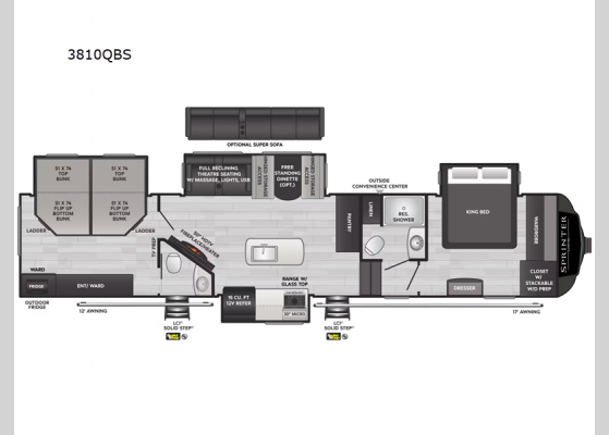 Floorplan - 2024 Sprinter Limited 3810QBS Fifth Wheel