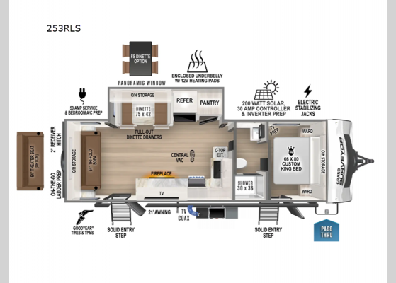 Floorplan - 2025 Grand Surveyor 253RLS Travel Trailer