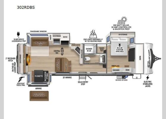 Floorplan - 2025 Grand Surveyor 302RDBS Travel Trailer