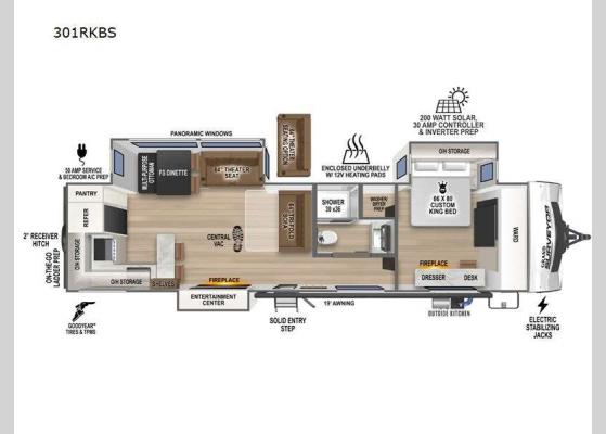 Floorplan - 2025 Grand Surveyor 301RKBS Travel Trailer