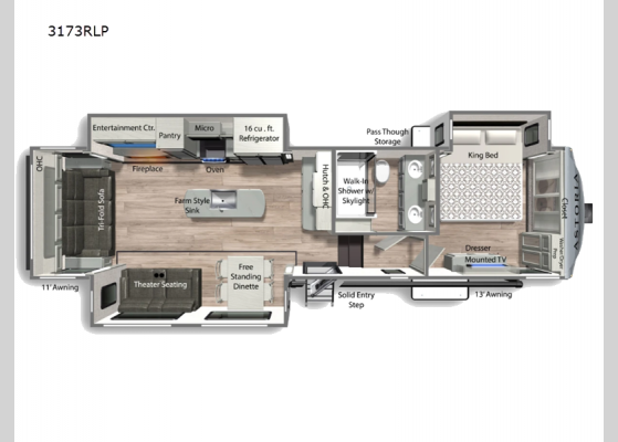 Floorplan - 2025 Astoria 3173RLP Fifth Wheel