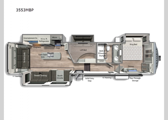 Floorplan - 2025 Astoria 3553MBP Fifth Wheel