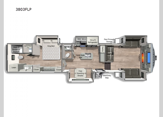 Floorplan - 2025 Astoria 3803FLP Fifth Wheel