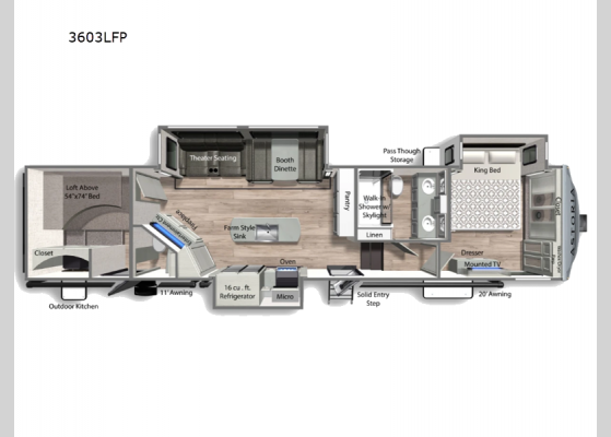 Floorplan - 2025 Astoria 3603LFP Fifth Wheel