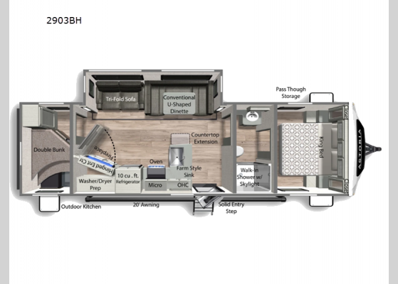 Floorplan - 2025 Astoria 2903BH Travel Trailer