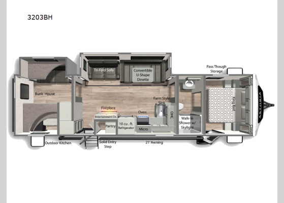 Floorplan - 2025 Astoria 3203BH Travel Trailer