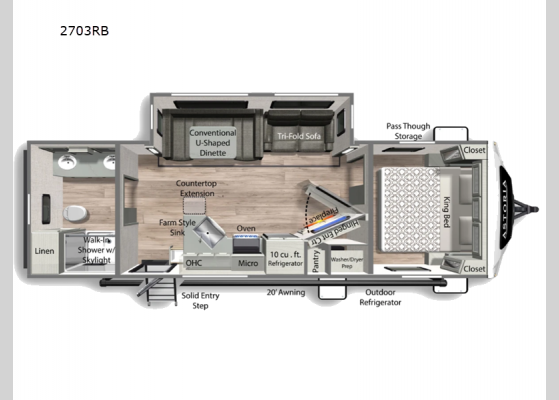 Floorplan - 2025 Astoria 2703RB Travel Trailer