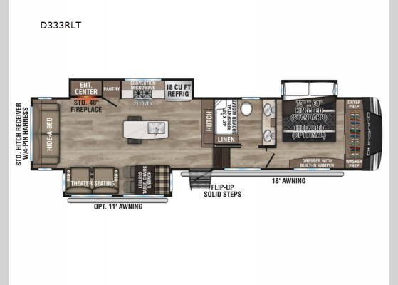 Floorplan - 2025 Durango D333RLT Fifth Wheel