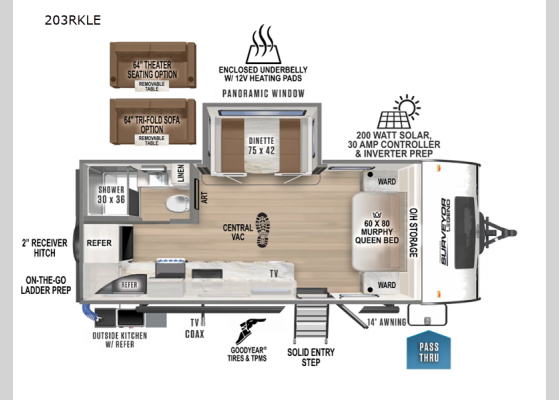 Floorplan - 2025 Surveyor Legend 203RKLE Travel Trailer