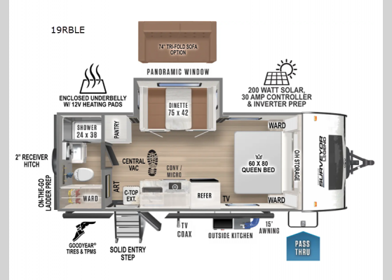 Floorplan - 2025 Surveyor Legend 19RBLE Travel Trailer