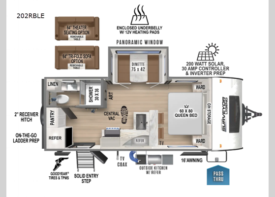 Floorplan - 2025 Surveyor Legend 202RBLE Travel Trailer