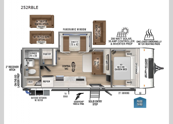 Floorplan - 2025 Surveyor Legend 252RBLE Travel Trailer