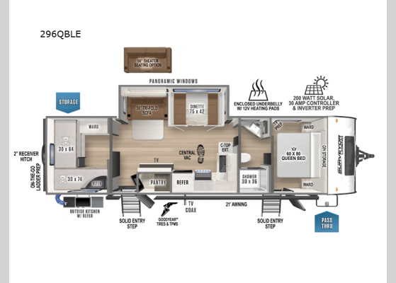 Floorplan - 2025 Surveyor Legend 296QBLE Travel Trailer