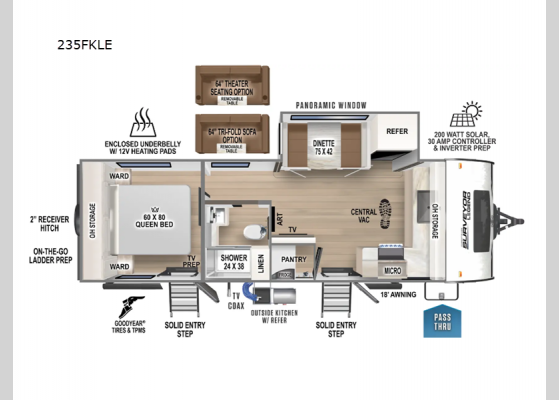 Floorplan - 2025 Surveyor Legend 235FKLE Travel Trailer