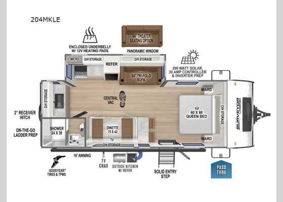 Floorplan - 2025 Surveyor Legend 204MKLE Travel Trailer