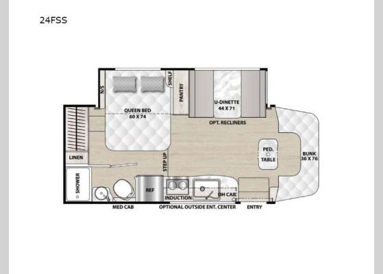 Floorplan - 2025 Prism Select 24FSS Motor Home Class C - Diesel