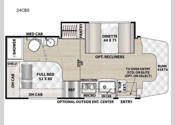 Floorplan - 2025 Prism Select 24CBS Motor Home Class C - Diesel