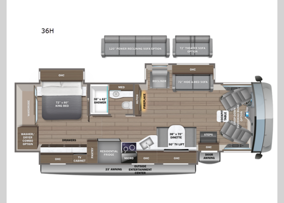 Floorplan - 2026 Emblem 36H Motor Home Class A
