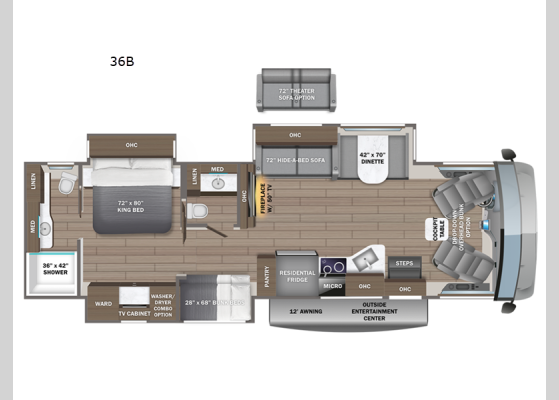 Floorplan - 2026 Emblem 36B Motor Home Class A
