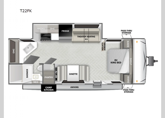 Floorplan - 2024 Salem 22FK Travel Trailer