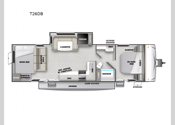 Floorplan - 2024 Salem 26DB Travel Trailer