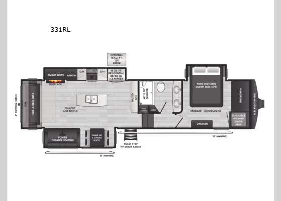 Floorplan - 2026 Montana High Country 331RL Fifth Wheel
