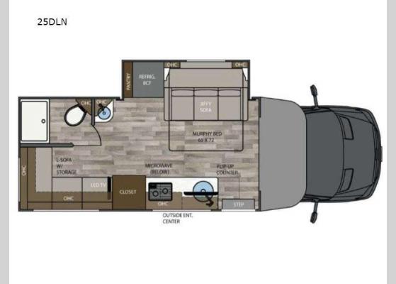 Floorplan - 2026 Vienna 25DLN Motor Home Class C - Diesel