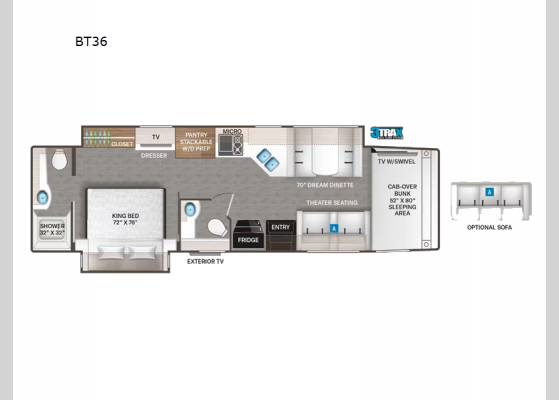 Floorplan - 2024 Magnitude BT36 Motor Home Super C - Diesel