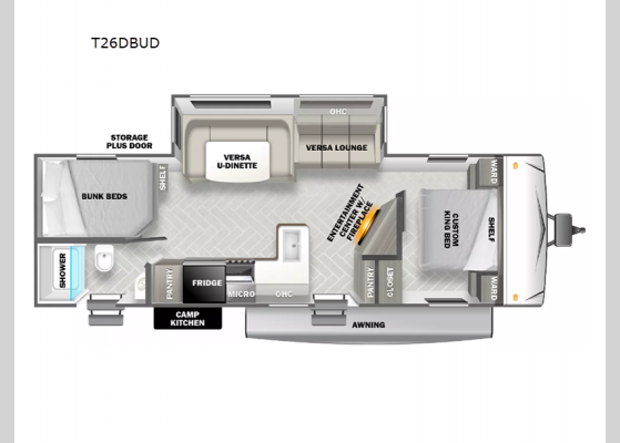 Floorplan - 2025 Salem T26DBUD Travel Trailer