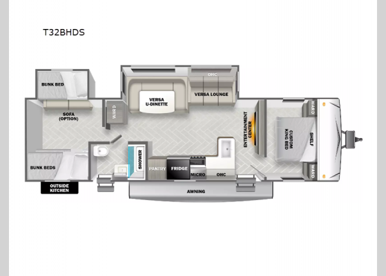 Floorplan - 2025 Salem T32BHDS Travel Trailer