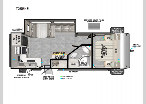 Floorplan - 2025 Salem T25RKE Travel Trailer