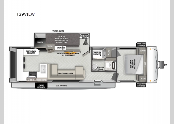 Floorplan - 2025 Salem T29VIEW Travel Trailer