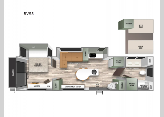 Floorplan - 2025 No Boundaries RV Suite RVS3 Travel Trailer